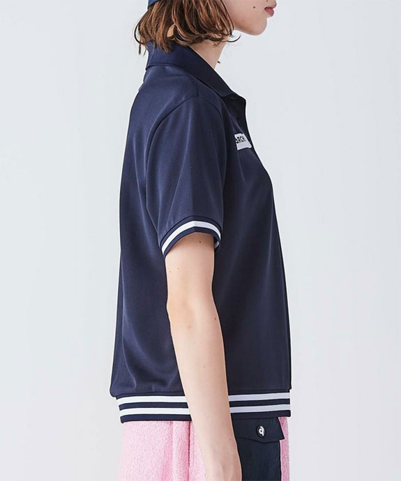 アルチビオ　ネイビーゴルフウェア　シャツ アルチビオ ゴルフウェア 半袖シャツ ライン切替UV冷感ポロシャツ