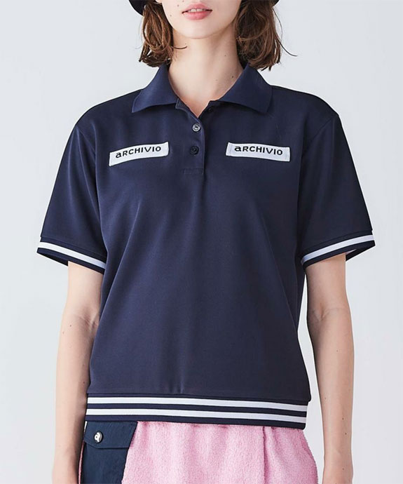 アルチビオ ゴルフウェア 半袖シャツ ライン切替UV冷感