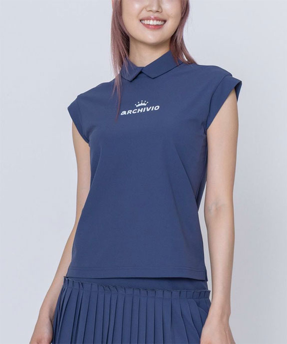 【タグ付き未使用品】アルチビオ　ゴルフウェア　ロゴ入り　半袖プルオーバー アルチビオ（archivio）（レディース）ゴルフウェア 半袖モック