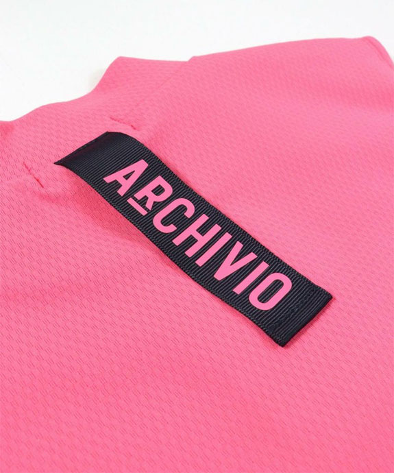 アルチビオ　新品未使用22,000円淡ピンク半袖ウェア　S ☆30%OFF価格☆archivio アルチビオ 半袖シャツ ピンク×白