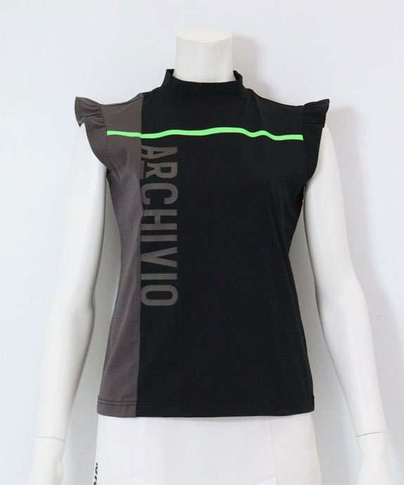 アルチビオ ゴルフウェア 半袖シャツ 肩フリルUV速乾ノースリ