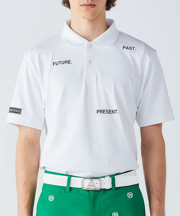 メンズ アルチビオ ゴルフウェア 半袖シャツ UV冷感ワードプリント