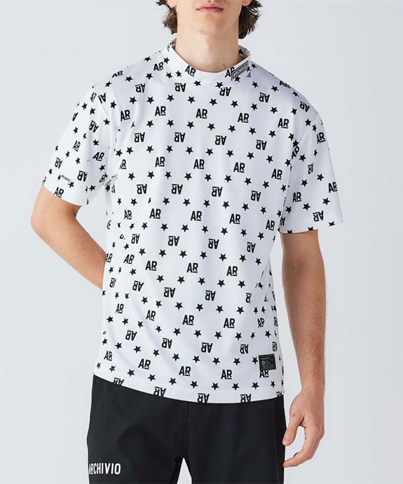 メンズ アルチビオ ゴルフウェア 半袖シャツ UVモノグラム柄プル