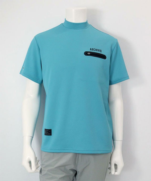 アルチビオ　ネイビーゴルフウェア　シャツ アルチビオ 襟付き長袖シャツ ネイビー×白 ストライプ 微起毛