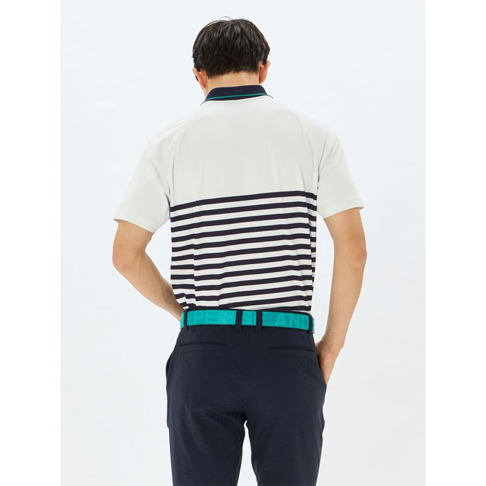 【未使用に近い】アンパスィゴルフ　ソフトタッチハーフジップパーカー半袖　M 未使用に近い】アンパスィゴルフ ソフトタッチハーフジップ