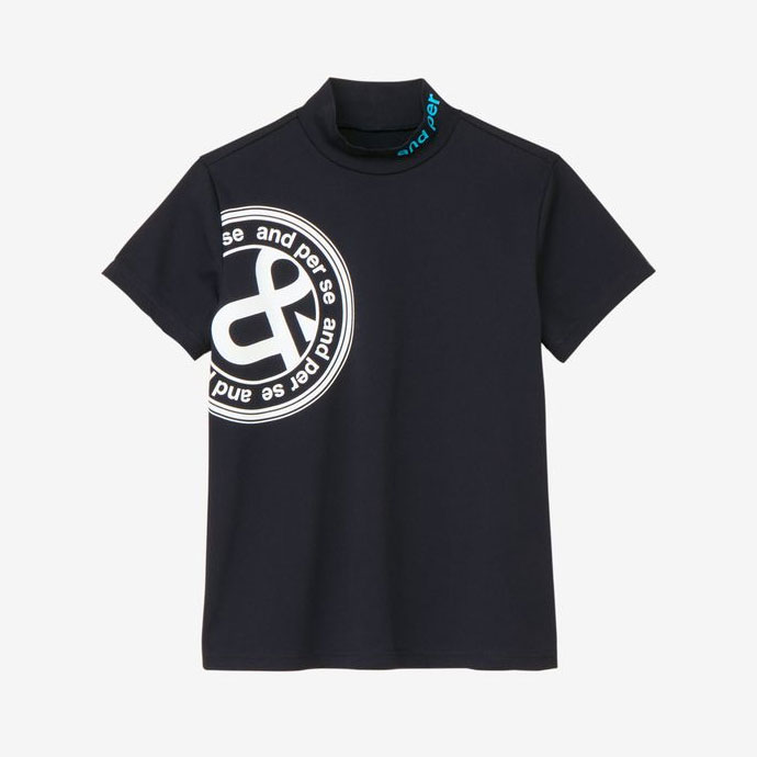 ゴルフウェア アンパスィ SWING DRY メッシュ半袖モックネックシャツ
