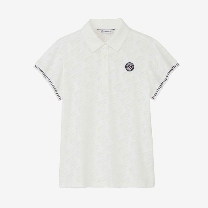 アンパスィ ゴルフウェア 半袖Tシャツ LL レディース レディース アンパスィ SWING DRY ロゴジャカード半袖シャツ AFS9626X4