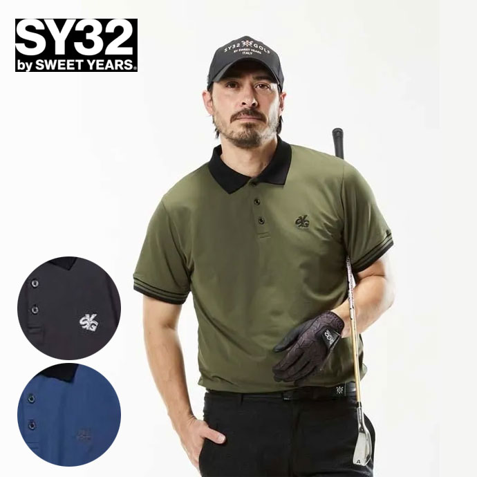 メンズ SY32 ゴルフウェア 半袖シャツ SYG PIQUE SHADOW POLO