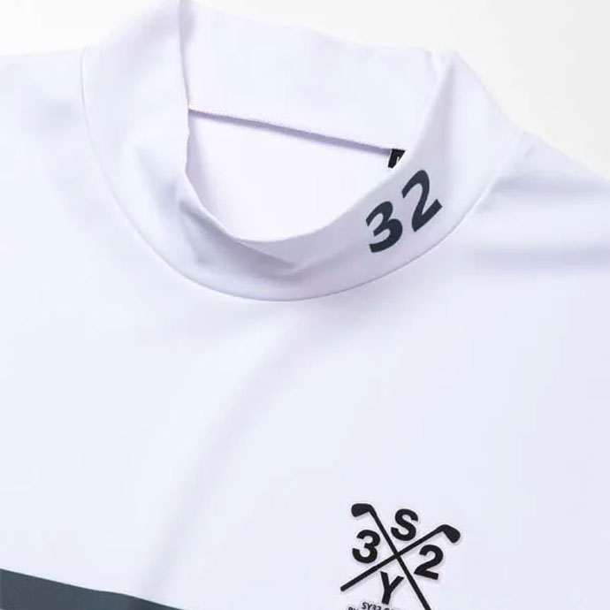 メンズ SY32 ゴルフウェア 半袖シャツ GRAPHIC CROSS LOGO MOCK SYG
