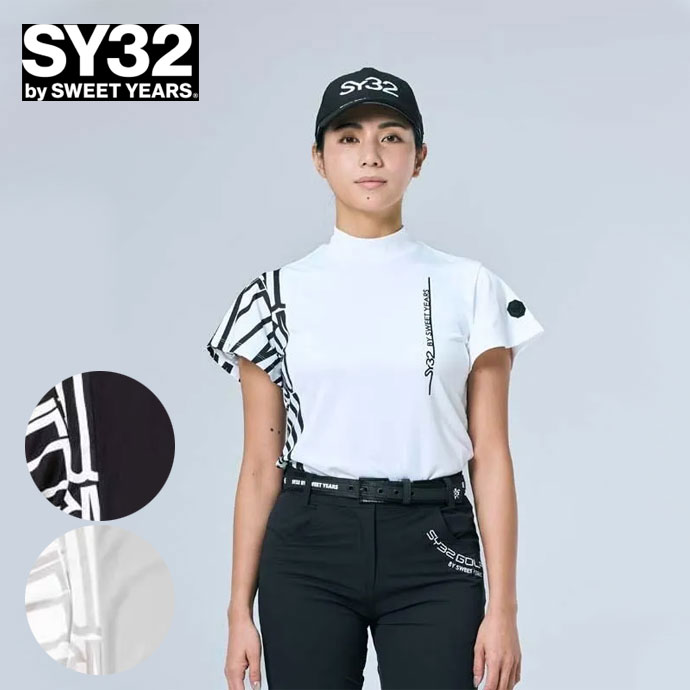 SY32 ゴルフ　レディース　半袖　L グレー レディース SY32 SIDE GRAPHIC MOCK 26S811 女性用 春 夏 26SS