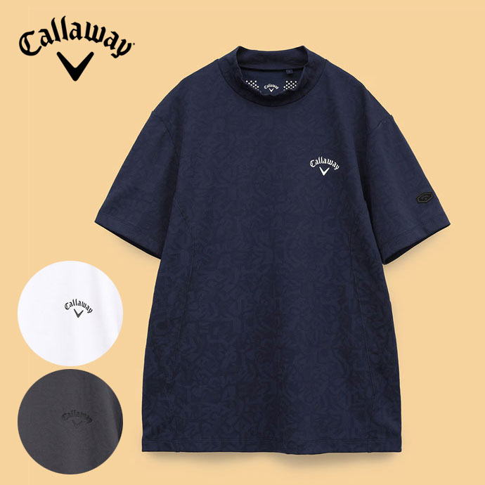 Callaway - coco 中古 キャロウェイ Callaway メンズ 半袖シャツ M 紺 ネイビー モックネック 総柄 中古 メンズ キャロウェイ Callaway 半袖シャツ M 紺 ネイビー
