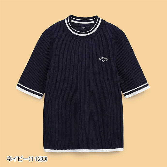 キャロウェイゴルフ　Callaway Golf　半袖モックネックセーター　レディス レディース キャロウェイ ゴルフウェア 半袖シャツ 半袖モックネック