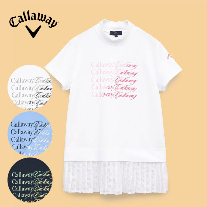 レディース キャロウェイ ゴルフウェア 半袖シャツ 半袖モックネック