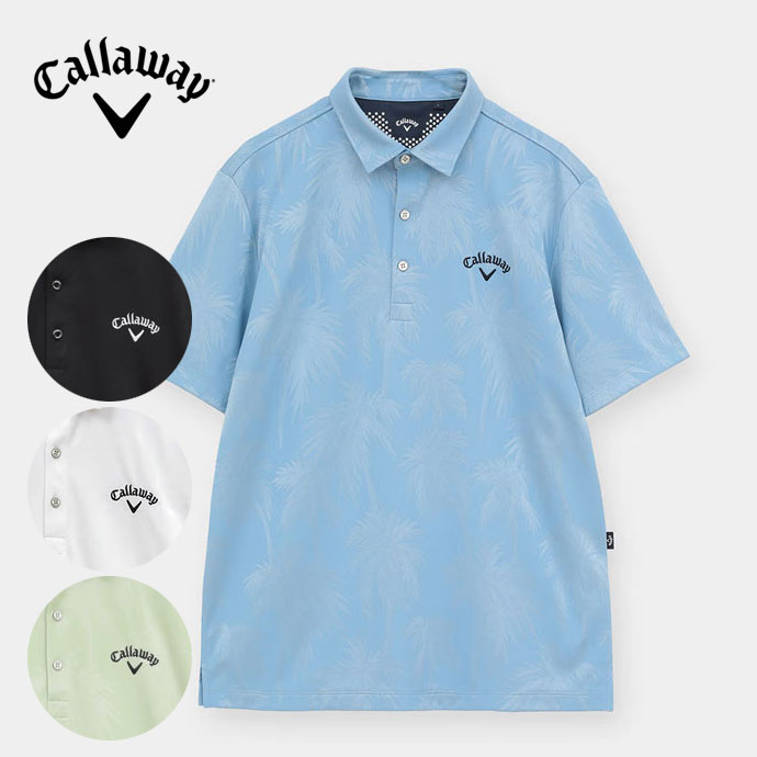 RUSSELLNO GOLF メンズシャツ 2色セット メンズ キャロウェイ ヤシの木柄同色ジャカード半袖シャツ C26134115