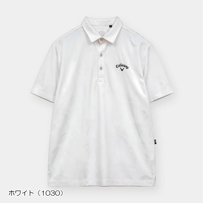 メンズ キャロウェイ ヤシの木柄同色ジャカード半袖シャツ C26134115