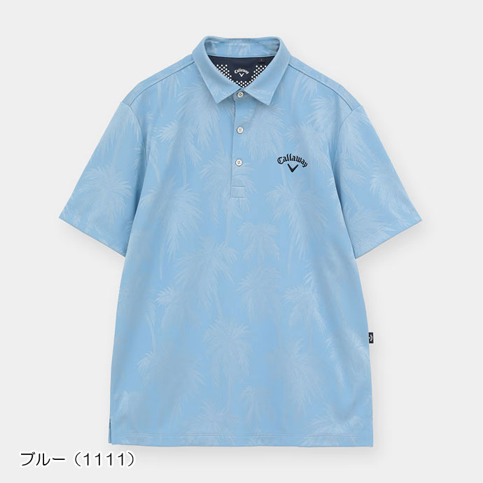 メンズ キャロウェイ ヤシの木柄同色ジャカード半袖シャツ C26134115