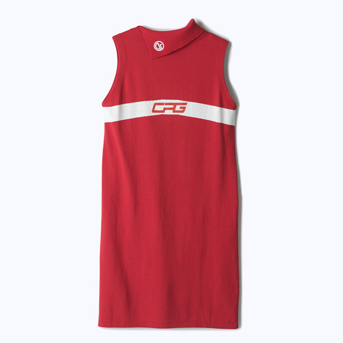 レディース CPG ゴルフウェア ワンピース バイカラーノースリーブ