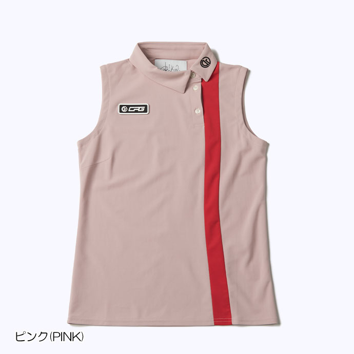 新品未使用CRONOS ゴルフ ノースリーブトップス　送料無料 CRONOS SLASH TANK TOP【BLACK】