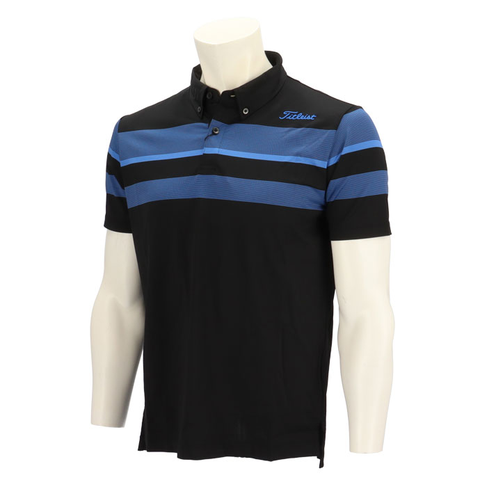 メンズ タイトリスト ゴルフウェア 半袖シャツ 先染メストライプシャツ
