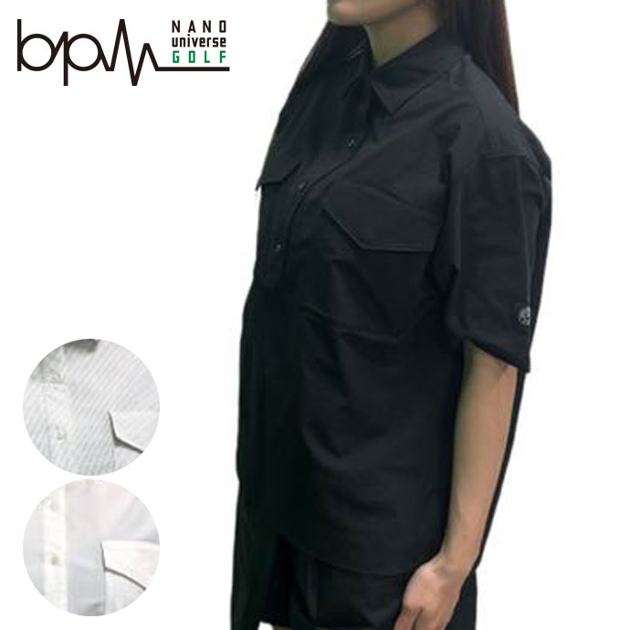 ナノユニバース サッカーストライプ半袖シャツ 4160101 レディース