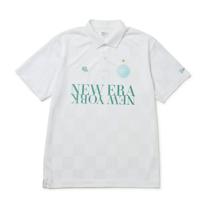 メンズ ニューエラ ゴルフウェア 半袖シャツ SS GRID POLO WHI