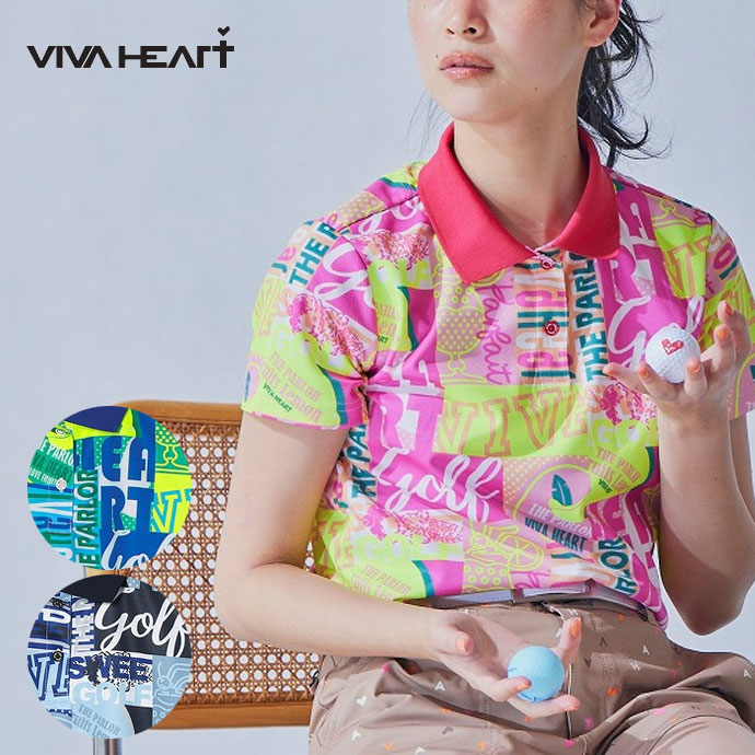 ビバハート PARLOR柄半袖ポロシャツ 01228340 レディース | Lieto by