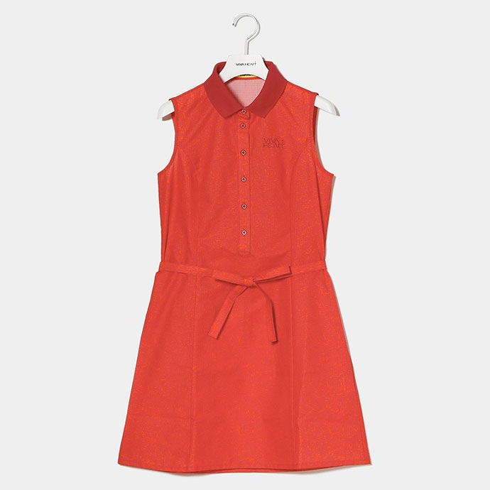 【タグ付】VIVA HEART  ドットエア　撥水　ノースリーブワンピース レディース ビバハート ゴルフウェア ワンピース ドットエア撥水