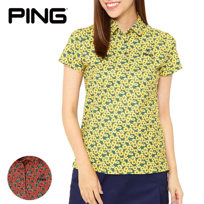 ピン ボタニカル総柄ポロシャツ 6221260001 レディース | Lieto by