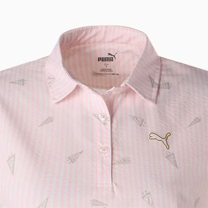 JUN&ROPE' ポロシャツ ポロ シアサッカーリブ衿ロゴ使い半袖ポロシャツ