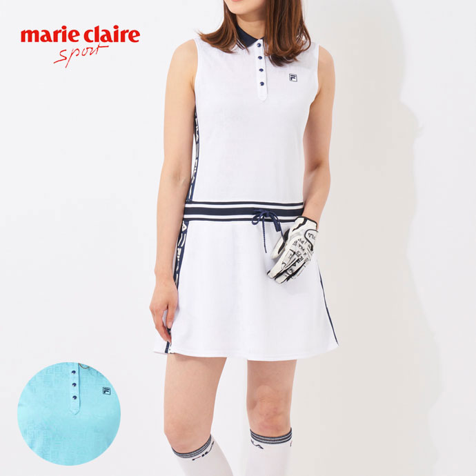 フィラ ゴルフウェア ワンピース ジャガードノースリーブワンピース