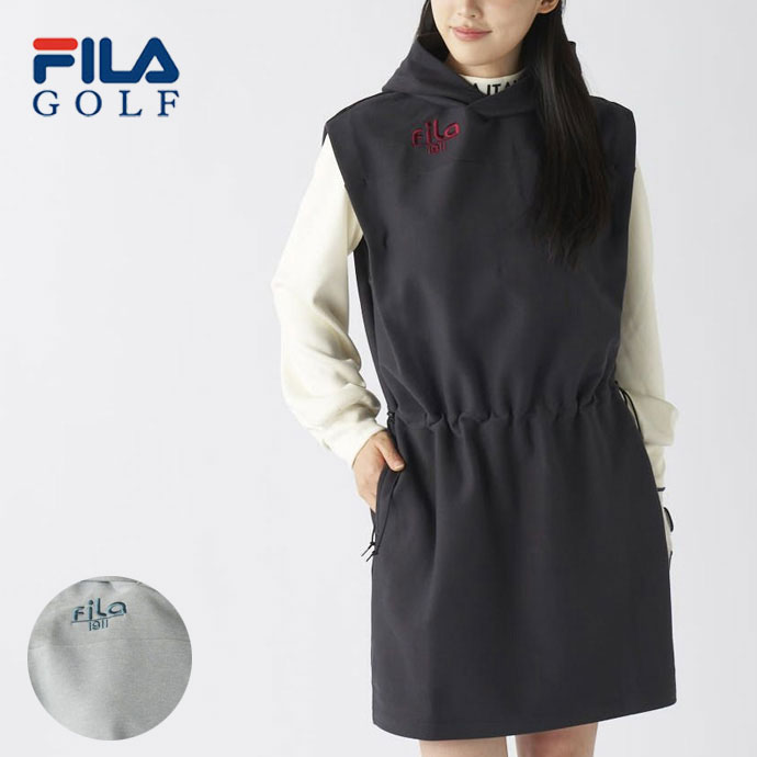 レディース フィラ ゴルフウェア ワンピース パーカーベストワンピース