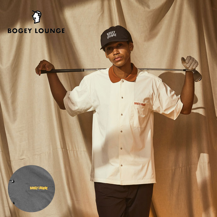 BOGEY LOUNGE ボタンダウンシャツ ホワイト/オレンジ