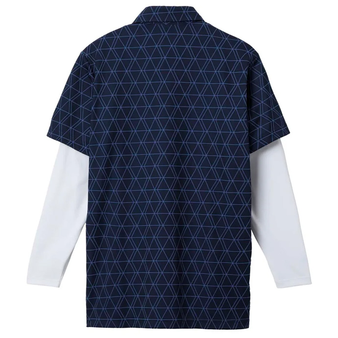 メンズ ルコック ゴルフウェア 長袖シャツ インナー付半袖シャツ