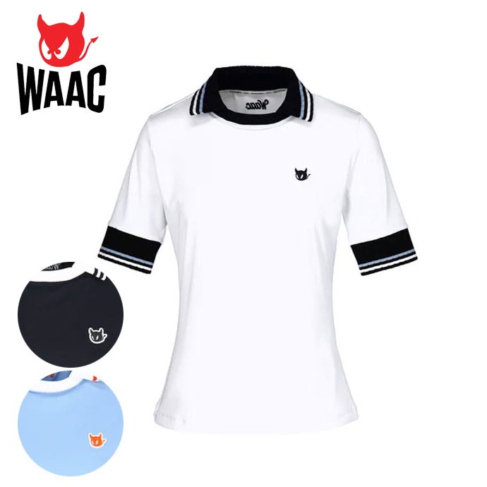 L 新品　ワック WAAC 半袖ポロシャツ　レディース ゴルフウェア　ホワイト白 レディース ワック 半袖ポロシャツ 072262080 女性用 春 夏 26SS