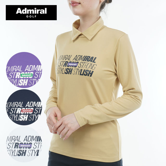 アドミラル ランニングロゴスリットモックネックシャツ ADLA353