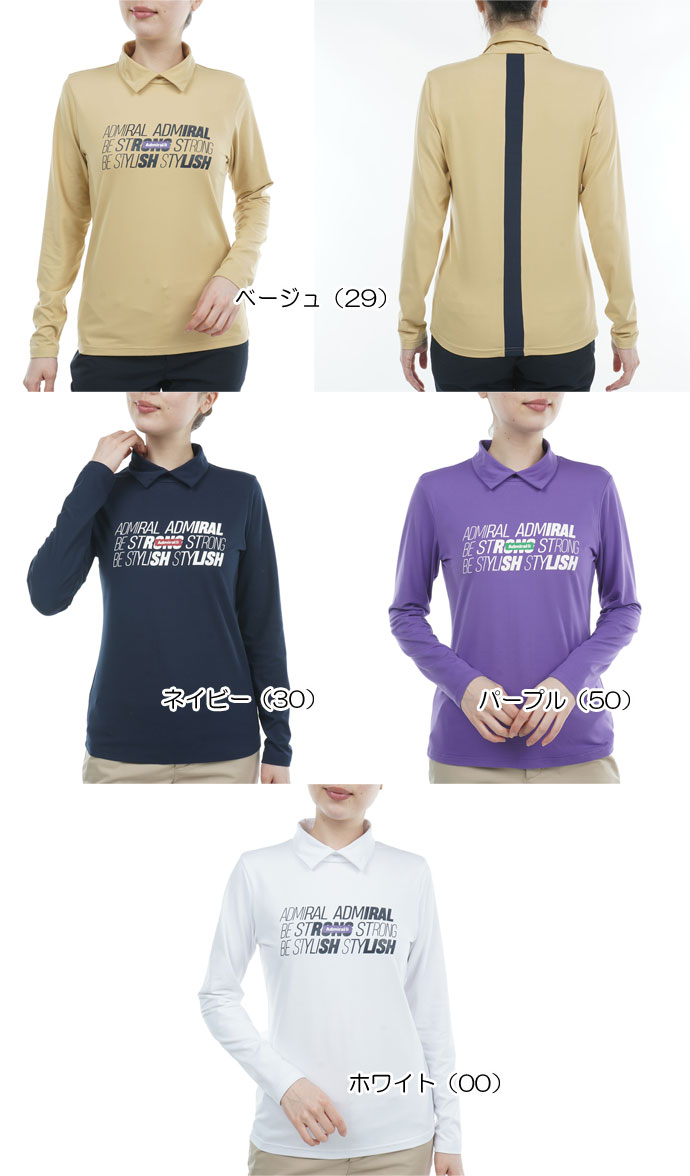 アドミラル ランニングロゴスリットモックネックシャツ ADLA353