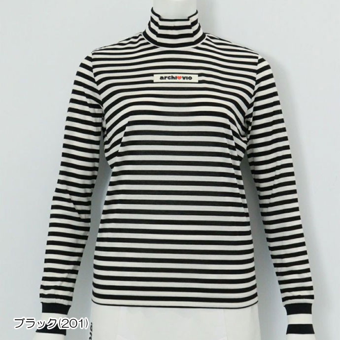 レディース アルチビオ ゴルフウェア 長袖シャツ リヨセル天竺ボーダー