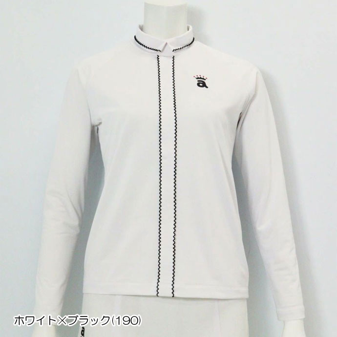  アルチビオ 新品28600円⛳️ 長袖シャツ　レディース36 スカラップステッチUV速乾プル 長袖シャツ ゴルフウェア アルチビオ ゴルフウェア レディースウェア