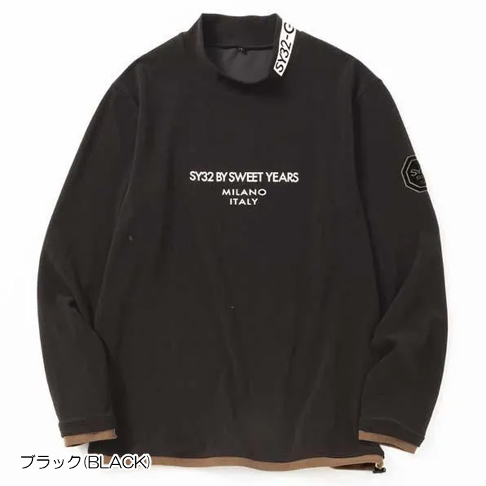 メンズ SY32 ゴルフウェア 長袖シャツ FLEECE MINI PILE MOCK NECK