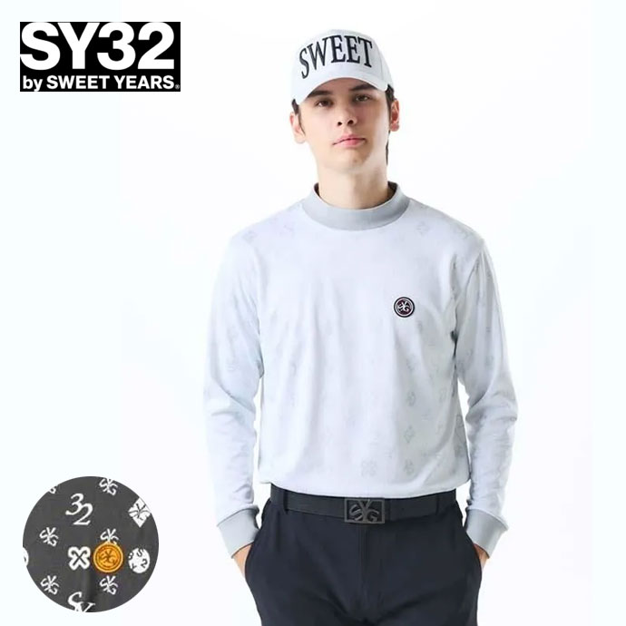メンズ SY32 ゴルフウェア 長袖シャツ SYG ORIGINAL JQ MOCK NECK
