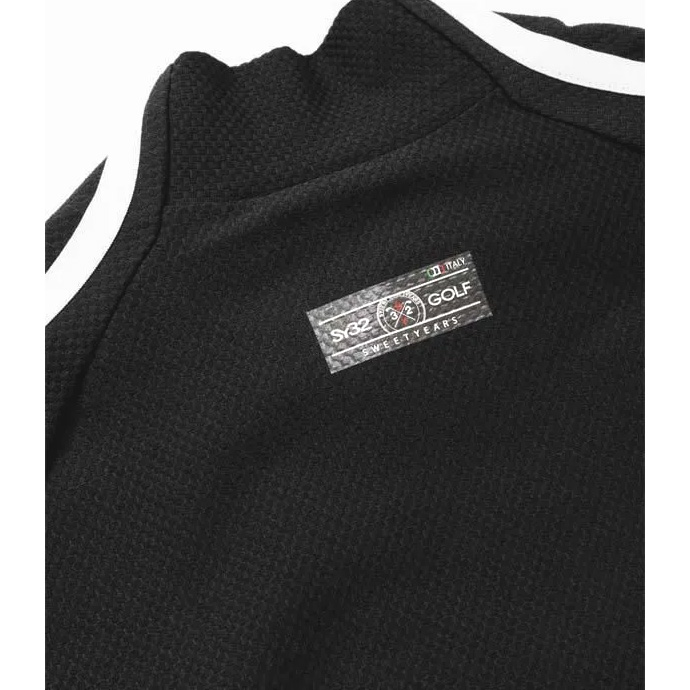 SY32 BLOCK JQ TRICOT L/S MOCK ブラック　Mサイズ レディース SY32 ゴルフウェア 長袖シャツ BLOCK JQ TRICOT L/S