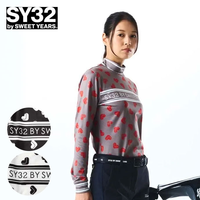 SY32 ゴルフウェア 長袖シャツ SWEET LOGO PRINTED L/S MOCK