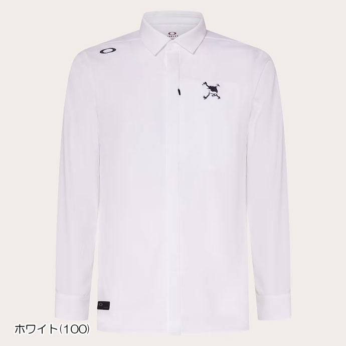 メンズ オークリー ゴルフウェア 長袖シャツ SKULL DOBBY WV LS SHIRT