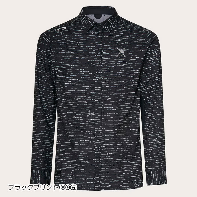メンズ オークリー ゴルフウェア 長袖シャツ SKULL DOBBY WV LS SHIRT