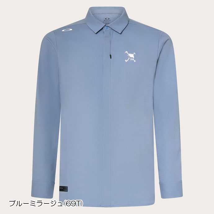 メンズ オークリー ゴルフウェア 長袖シャツ SKULL DOBBY WV LS SHIRT