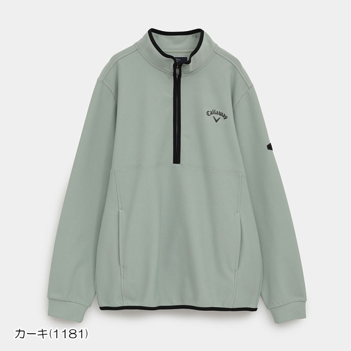 メンズ キャロウェイ ゴルフウェア 長袖シャツ 長袖ハーフジップモック