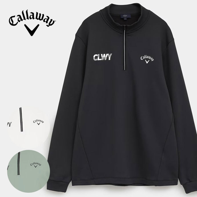 メンズ キャロウェイ ゴルフウェア 長袖シャツ 長袖ハーフジップモック
