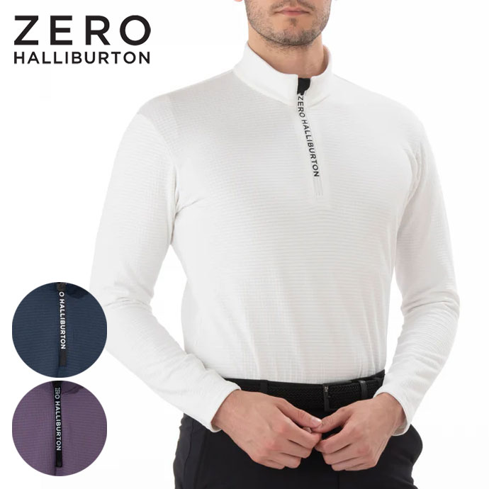 メンズ ゼロハリバートン ゴルフウェア 長袖シャツ バックパイルハーフ