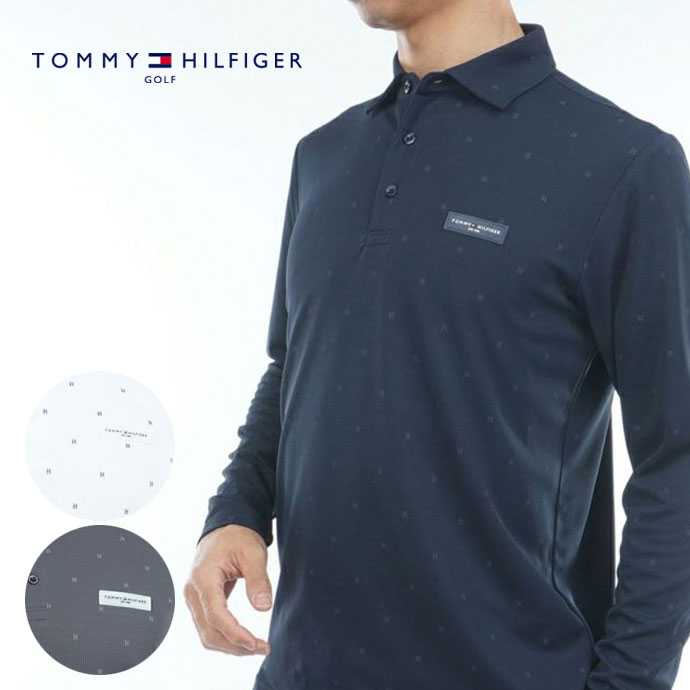 メンズ トミーヒルフィガー ゴルフウェア 長袖シャツ ロゴ長袖 台衿