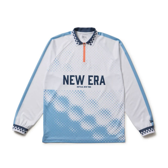 メンズ ニューエラ ゴルフウェア 長袖シャツ LS HZ POLO SHIRT WHI